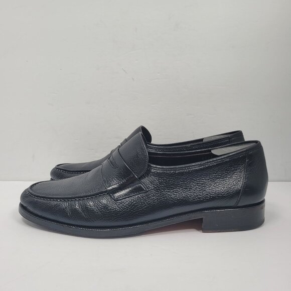 Magnanni Men's Black Genuine Leather Loafers US Size 10 EU 43 - Picture 2 of 8